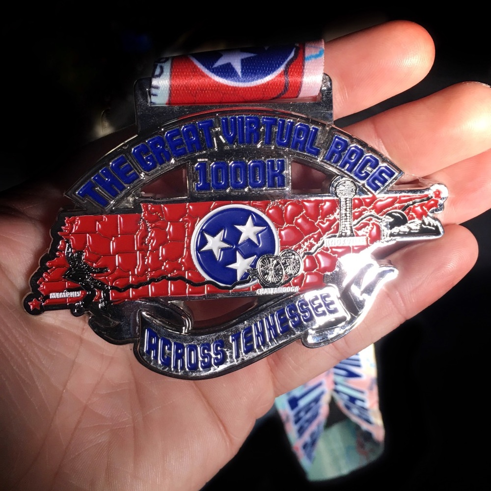 Great Virtual Race Across Tennessee 1000k Medal